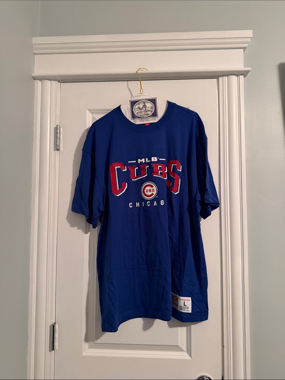 Mitchell & Ness MLB Cubs Royal Blue Short-Sleeve Graphic Tee with Red Accents